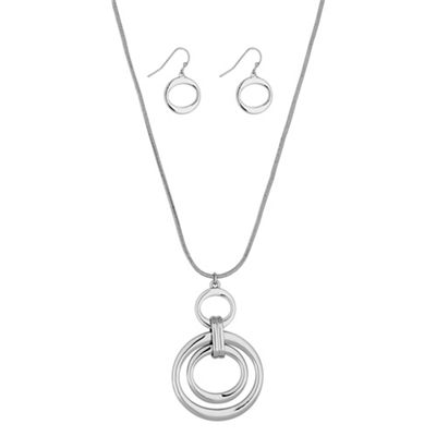 Designer silver oval link jewellery set